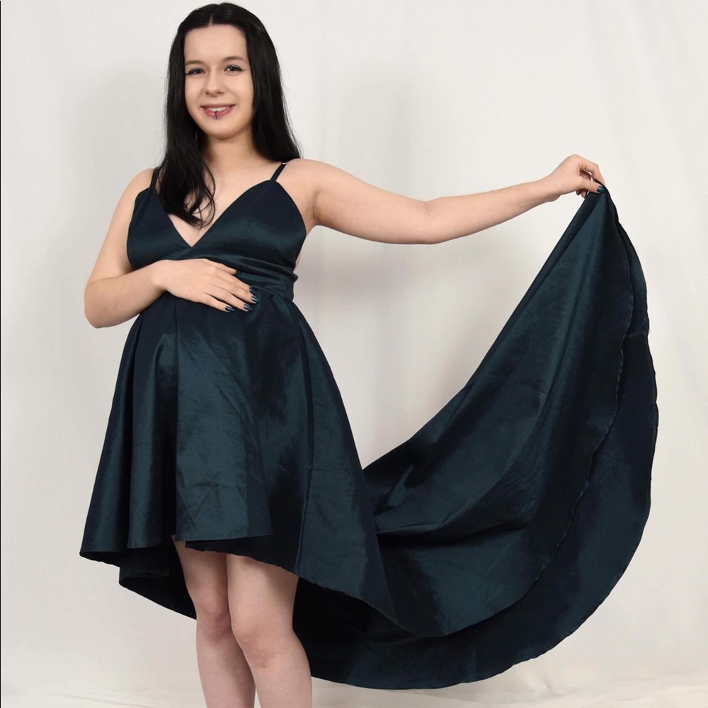 Green Metallic Formal Dress